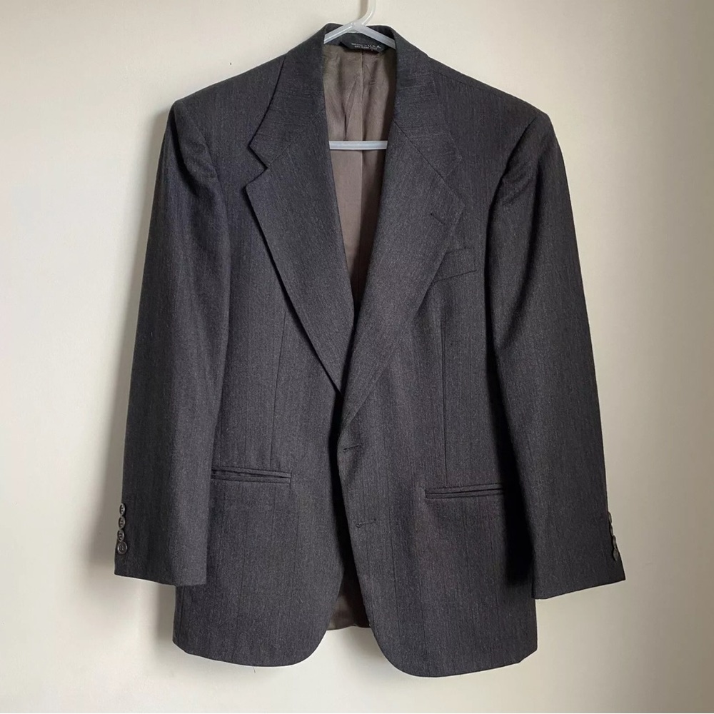 Vintage Cartier Broadway Suit 2 Piece Mens 38 Brown Striped GUC